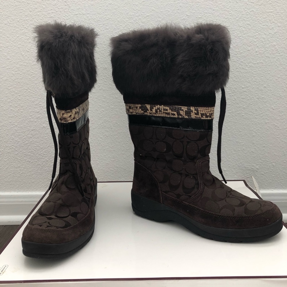 COPY - Coach - Fur Trimmed, Coach Logo Lorna Boots